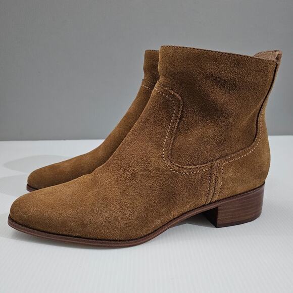 Cole Haan Naia Ankle Bootie Western Cowgirl Golden Toffee Suede Size 9.5 - Picture 16 of 16